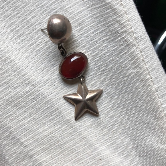 Sterling silver made in mexico star and cabochon - Picture 2 of 6